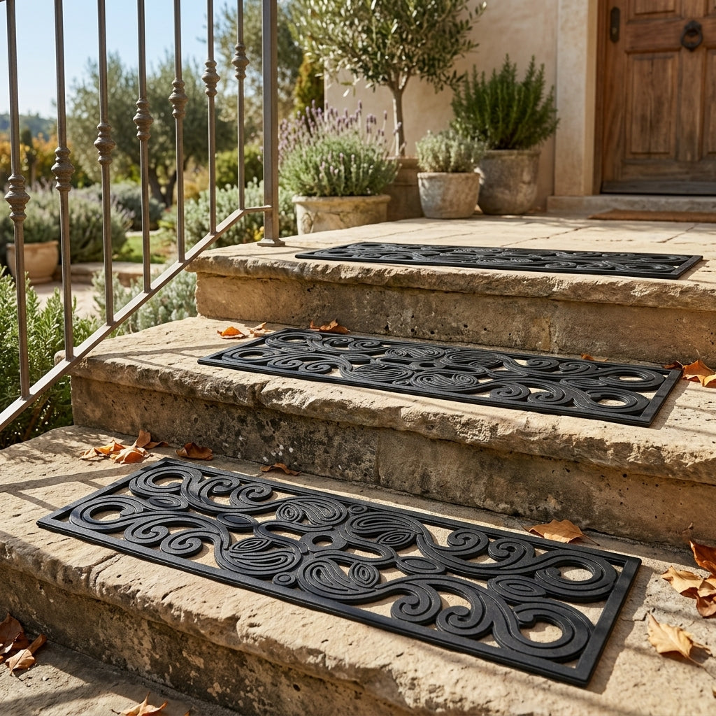 Gummi-Matte Ornamente für die Treppe 75x25cm schwarz