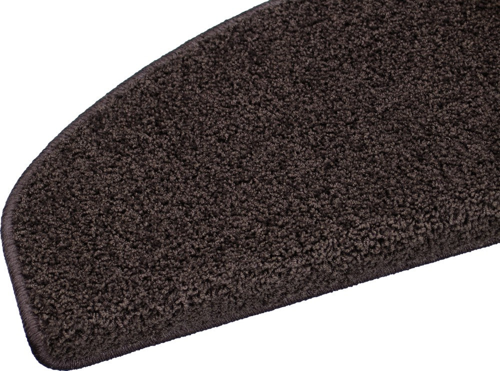 Hochfloor-Stufenmatte Curly dunkelbraun 65x23 cm