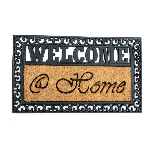 Kokos-Fußmatte mit Gummirand Welcome @ home