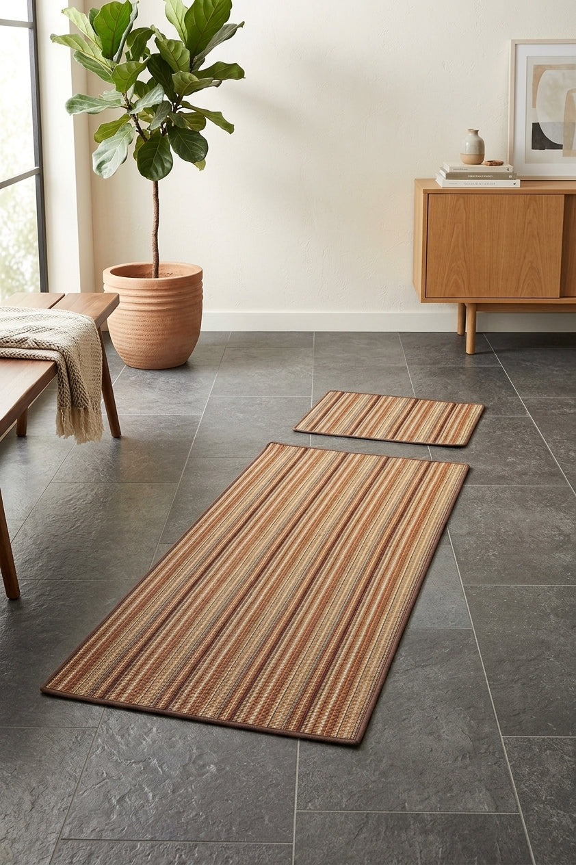 Sisal-Läufer Streifen 70x140cm + Fußmatte 40x60cm